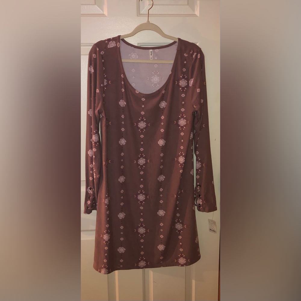 Dress by Mudd brand Size XL NWT Lace-up sueded long sleeved soft and warm